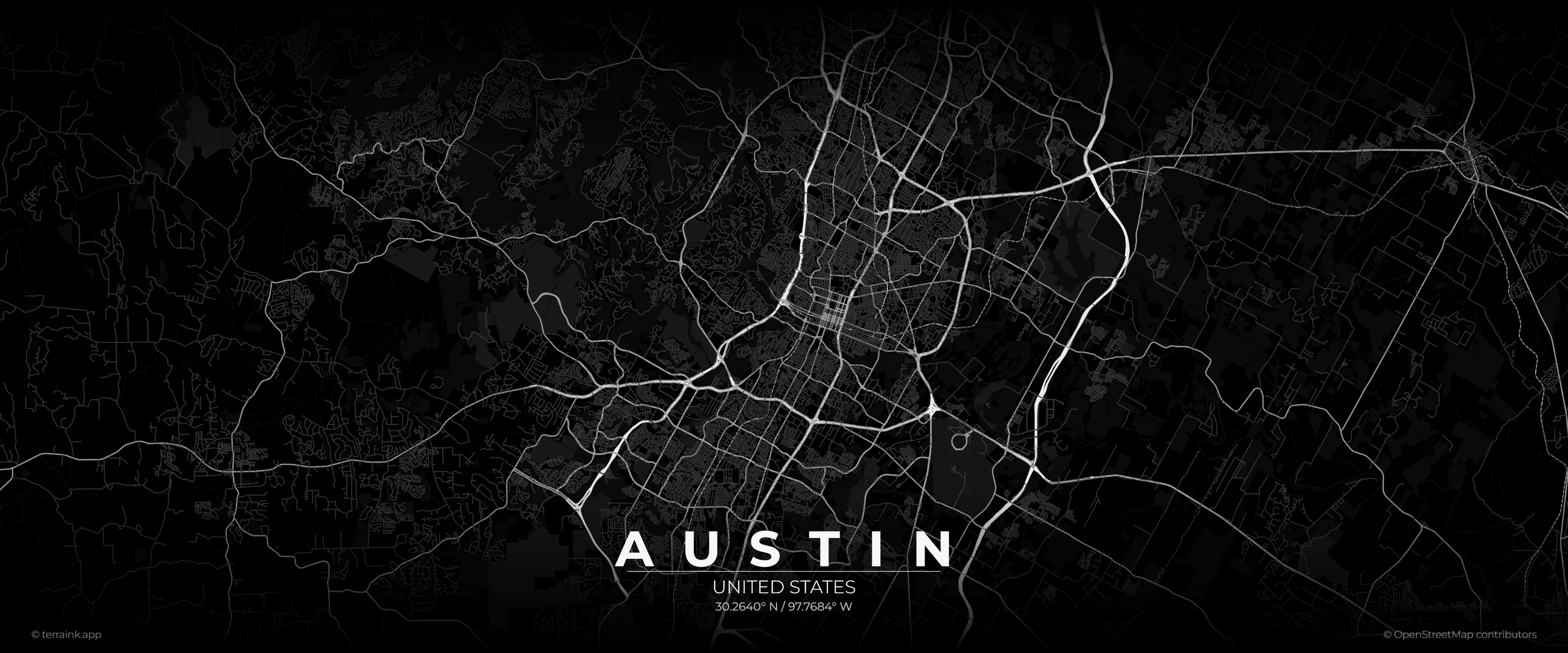 Austin, Texas Noir Landscape